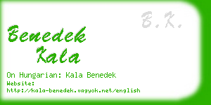 benedek kala business card